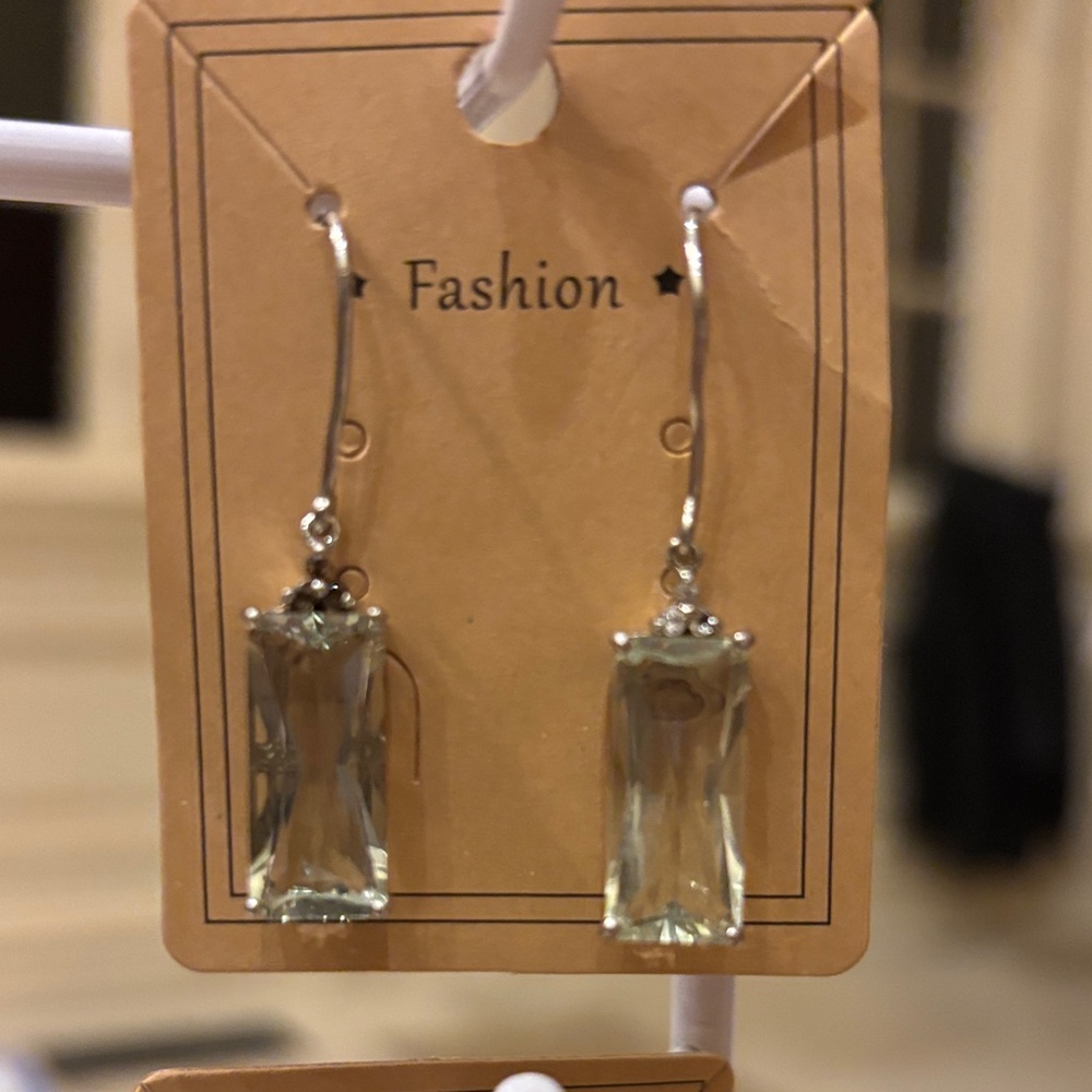 Prasiolite Quartz Sterling Silver Dangle Earrings